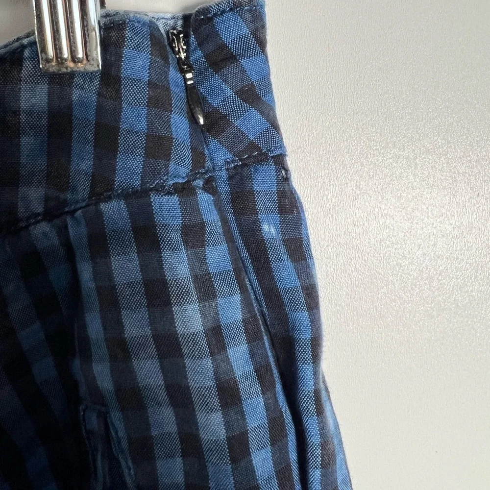 Anthropologie Maeve Avryl Bleached Slim Pants Blue Check Plaid Sz 14 - Picture 13 of 14